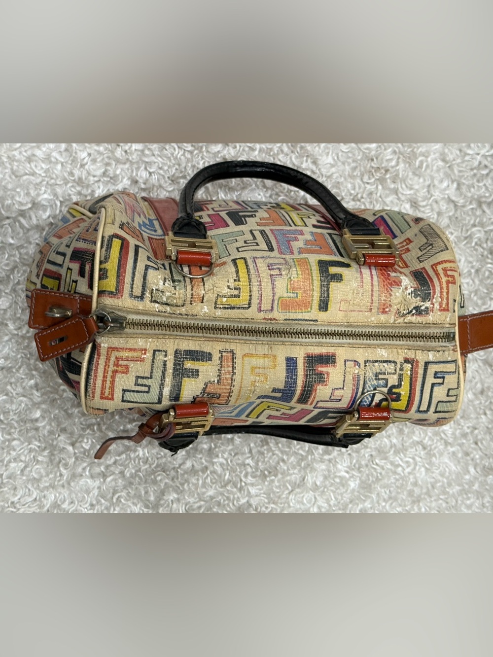 Fendi Forever Bauletto Multicolored Boston Bag - Picture 13 of 16